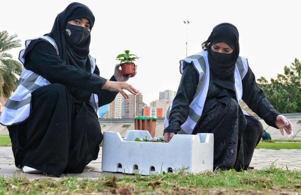 متطوعات العاصمة المقدسة يشاركن في زراعة النباتات في حدائق مكة