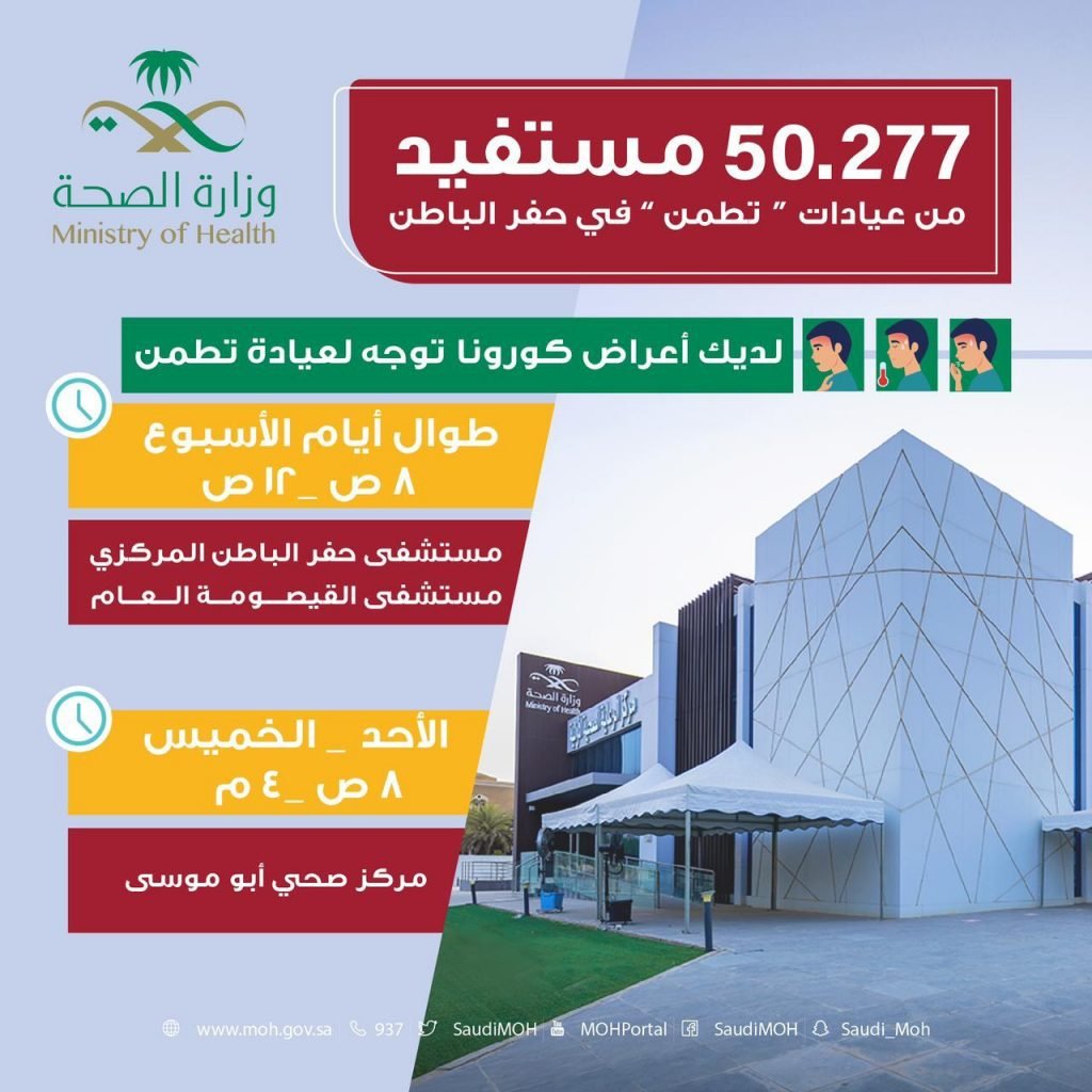 أكثر من 50 ألف مستفيد من عيادات «تطمن» بحفر الباطن