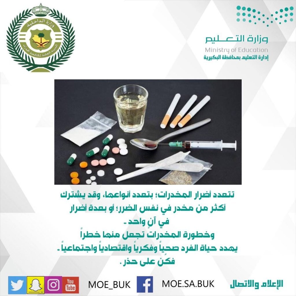 إدارة تعليم البكيرية تشارك في الاحتفاء باليوم العالمي لمكافحة المخدرات