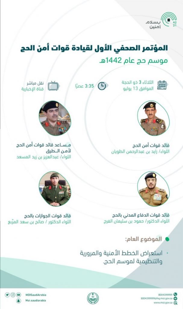 قيادات أمن الحج تعلن استعداداتها لتنفيذ الخطط الأمنية لموسم حج هذا العام