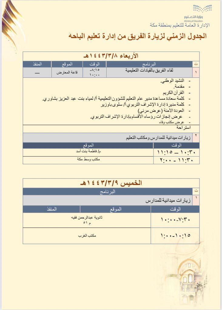 تبادلا للزيارات ونقل الخبرات التطويرية  تعليم مكة يستضيف الوفد التعليمي الزائر من منطقة الباحة
