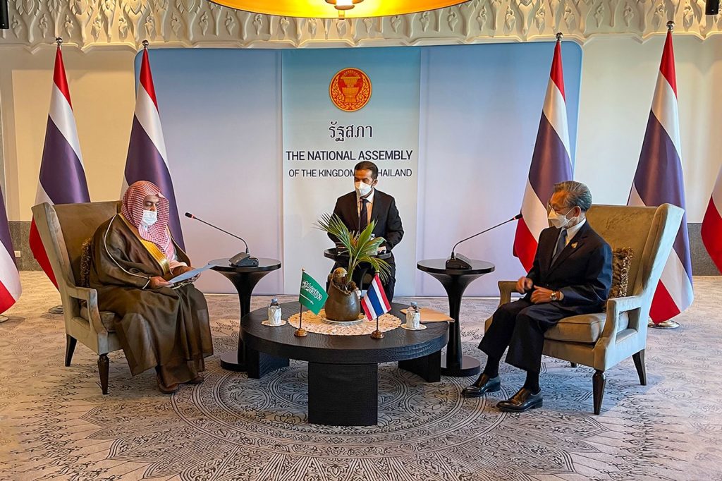 رئيس البرلمان التايلندي يشيد بعودة العلاقات الثنائية بين البلدين ويشيد بالتطور الكبير الذي تشهده المملكة في ظل رؤية 2030