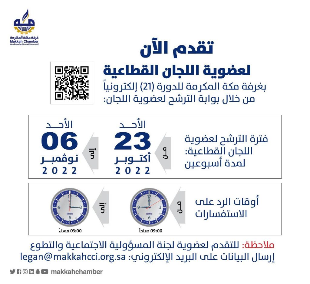 غرفة مكة تدعو أصحاب الأعمال للمشاركة في لجانها القطاعية