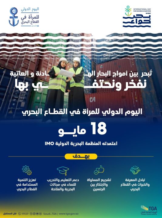 المملكة تشارك العالم الاحتفاء باليوم الدولي للمرأة في القطاع البحري