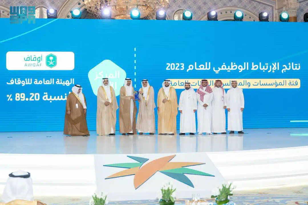 الهيئة العامة للأوقاف تحقق المركز الأول في جائزة الارتباط الوظيفي لعام 2023م​