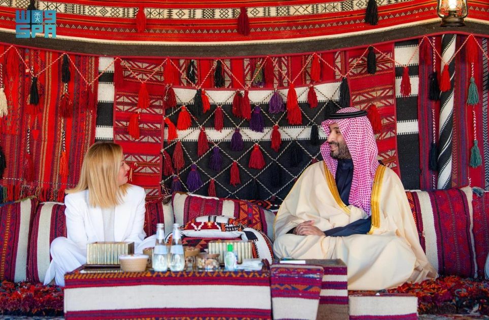 سمو ولي العهد يستقبل دولة رئيسة الوزراء في الجمهورية الإيطالية ويوقعان اتفاقية إنشاء مجلس الشراكة الاستراتيجية بين حكومة البلدين