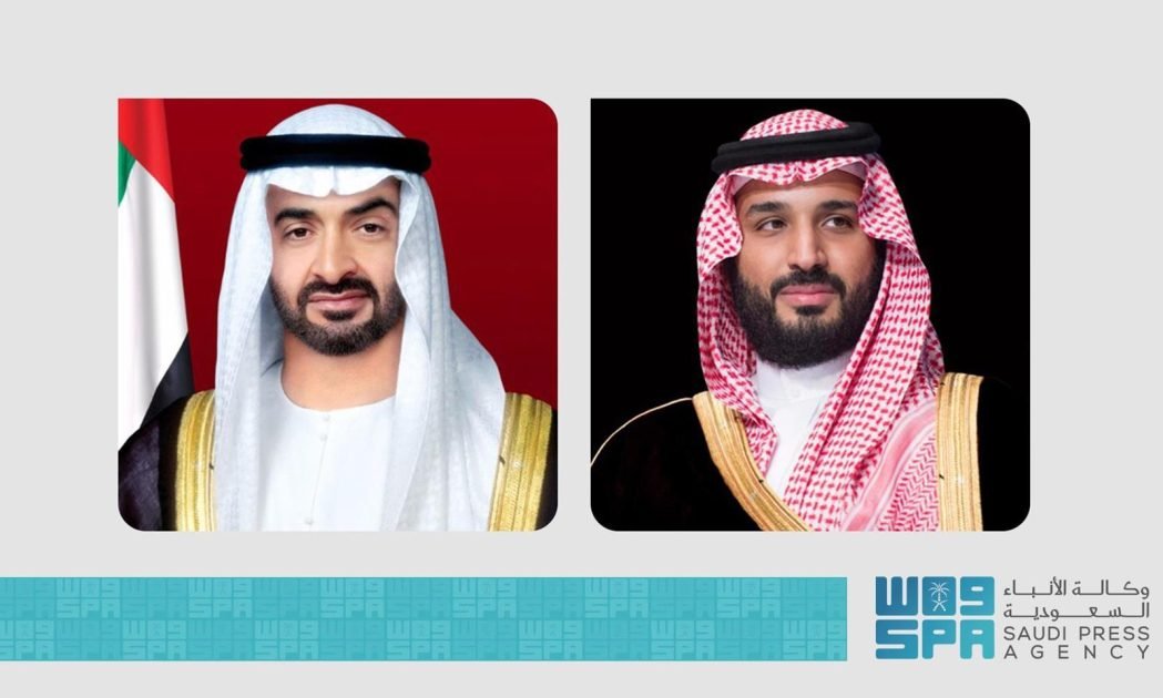 سمو ولي العهد يتلقى اتصالاً هاتفيًا من سمو رئيس دولة الإمارات العربية المتحدة هنأه فيه بحلول عيد الفطر
