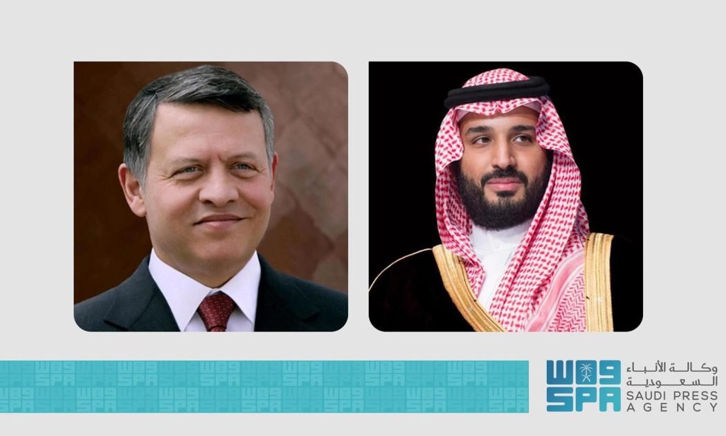 سمو ولي العهد يتلقى اتصالًا هاتفيًا من ملك الأردن هنأه فيه بحلول عيد الفطر