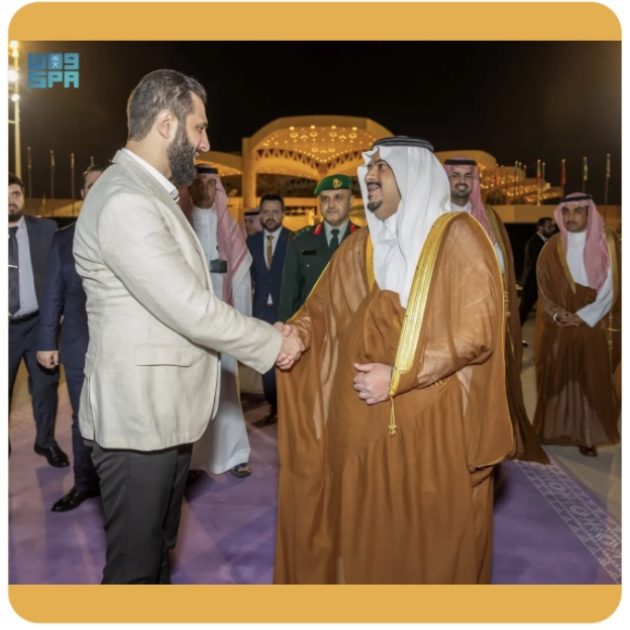 رئيس الجمهورية العربية السورية يغادر الرياض وفي مقدمة مودعيه نائب أمير المنطقة