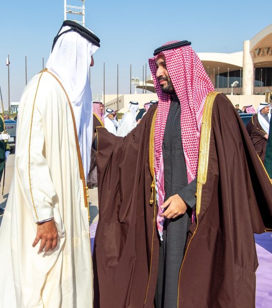 سمو أمير دولة قطر يغادر الرياض وفي مقدمة مودعيه سمو ولي العهد