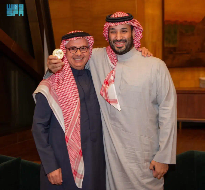 سمو ولي العهد يستقبل البروفيسور عمر ياغي بمناسبة فوزه بجائزة نوبل في الكيمياء لعام 2025